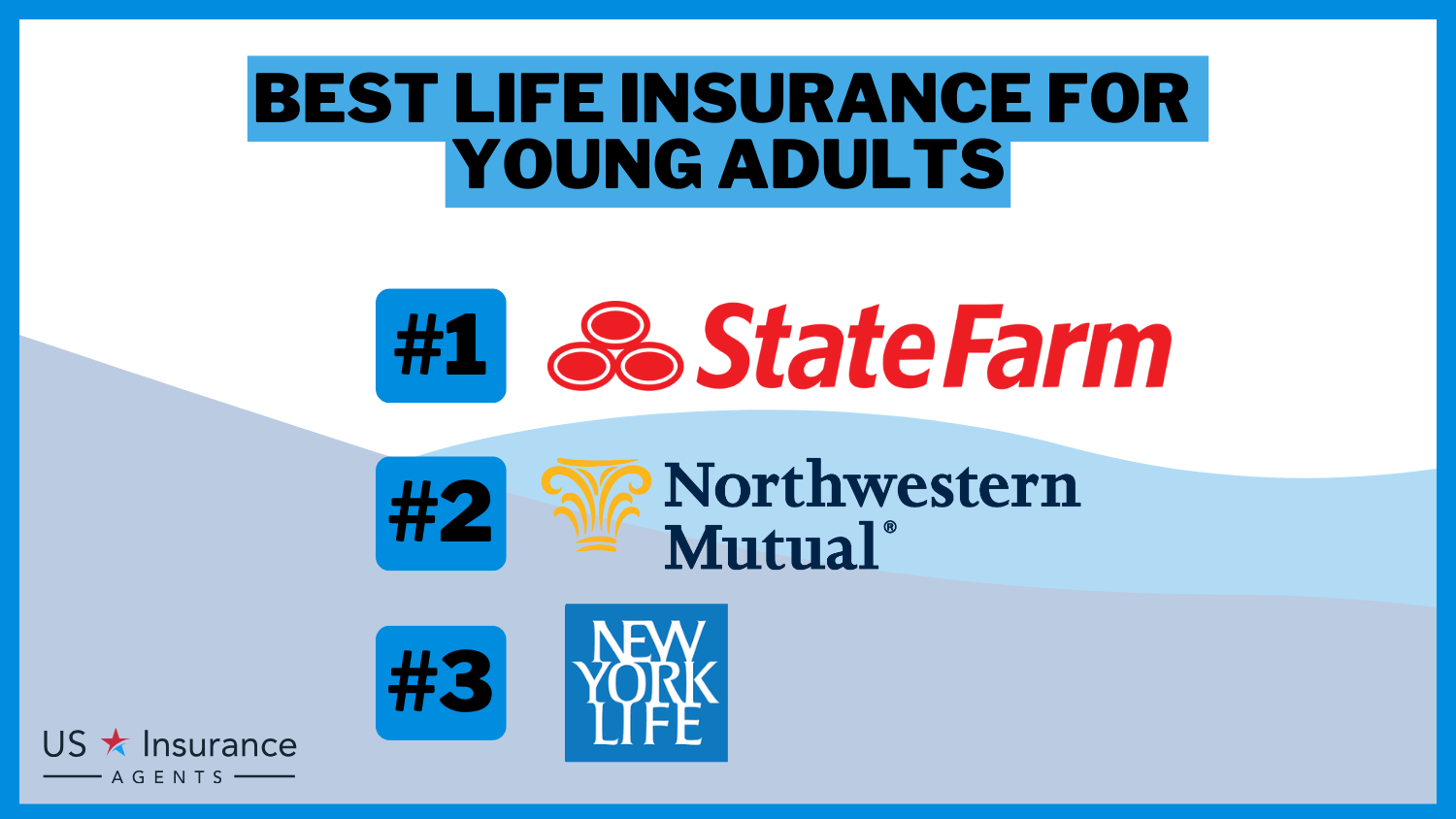 Best Life Insurance for Young Adults: State Farm, Northwestern Mutual, and New York Life.