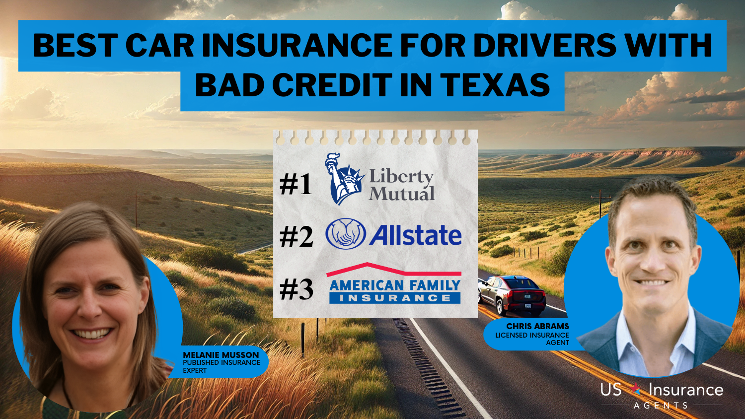 best car insurance for drivers with bad credit in Texas - liberty mutual, allstate, american family