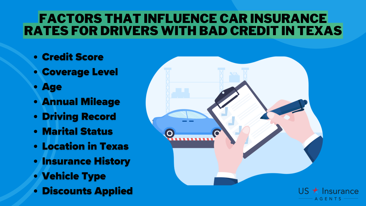 best car insurance for drivers with bad credit in Texas - factors