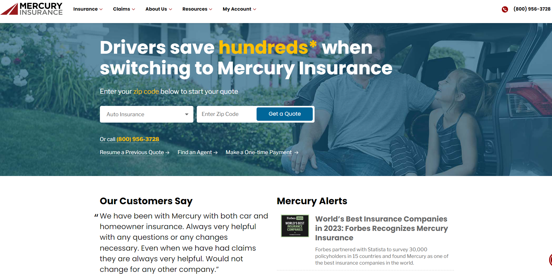 Mercury Site Screenshot: Cheap Hyundai Genesis Car Insurance
