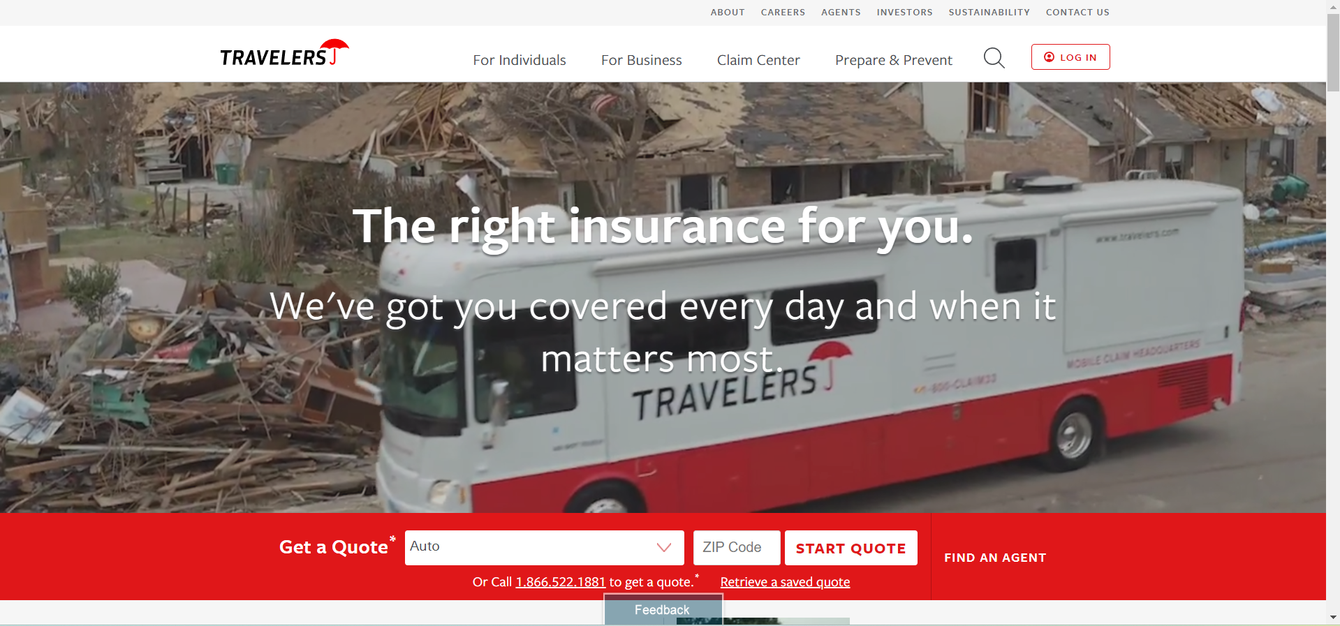 Travelers Site Screenshot: Cheap Chrysler 300M Car Insurance