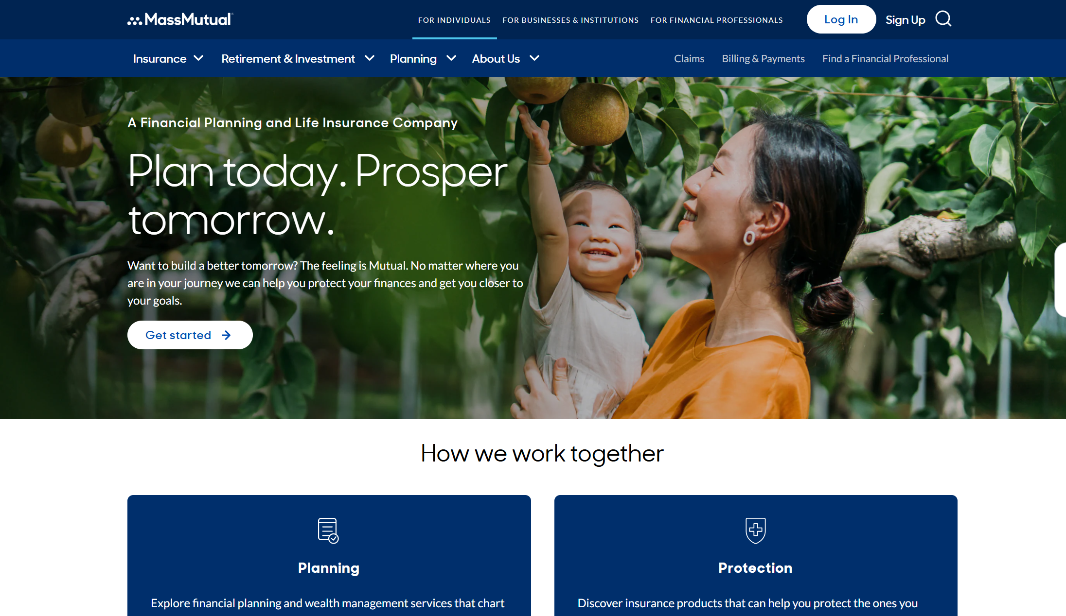 MassMutual home page: New York Life vs. MassMutual life insurance