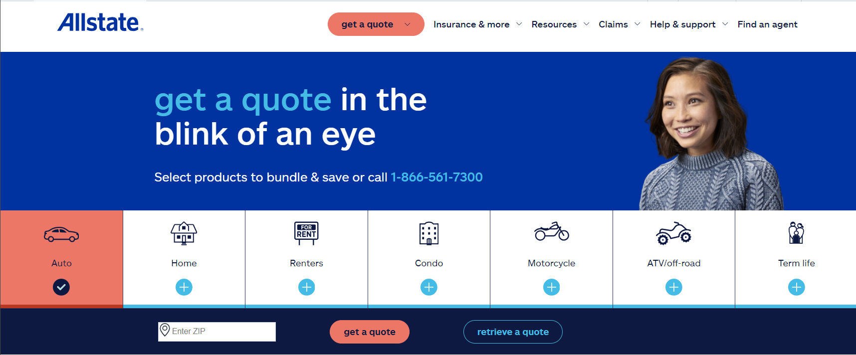 Provider Screenshot: Allstate vs. Country Financial Homeowners Insurance